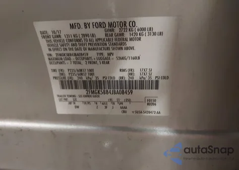 2018 Ford Flex Se z USA, uszkodzony, nr VIN 2FMGK5B84JBA08459